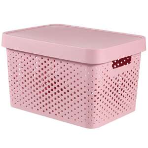 CURVER "INFINITY" 17L pink storage basket with lid - Curver Storage Box & Basket