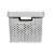 CURVER INFINITY storage basket with lid, white, 17L, front view, storage solution for bathroom, bedroom, closet, office, organizing cosmetics, toys, clothes, books, home decor
