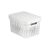 Curver Infinity 17L white storage basket with lid, angled view