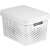 CURVER Infinity 17L white storage basket with lid, angled view