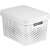 CURVER Infinity 17L white storage basket with lid, angled view