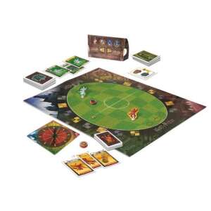 Configurarea jocului de societate Harry Potter Quidditch Clash cu tabla de joc, cărți, roată de noroc și figurine - Clementoni Jocuri de societate