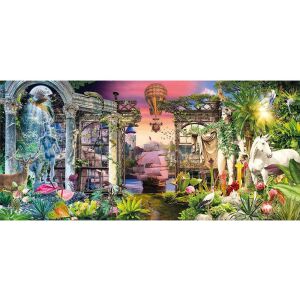 Assembled Clementoni 13200 piece Vision Imaginary Landscape puzzle - Clementoni