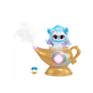 Lampa cu Djinni Magic Mixies cu djinni albastru în interior, jucărie interactivă, lumini, sunete, reacții, magie, dorință, cadou, copii, fete, băieți - Plușuri interactive
