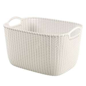 CURVER Knit storage basket, beige, large size, plastic, with handles - Storage & organization