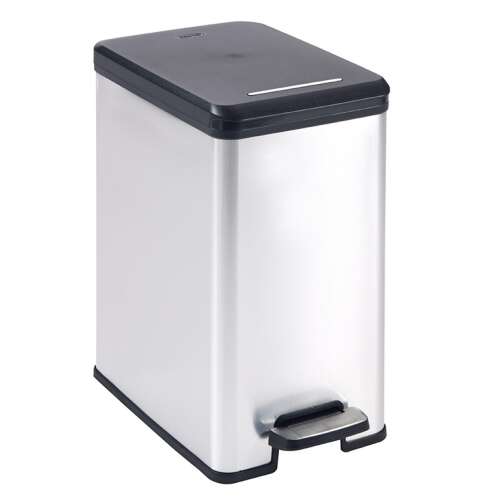 CURVER Slim Bin 25L Pedal Trash Can, Stainless Steel, Silver