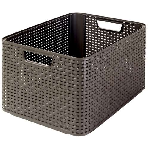 Curver "STYLE" Rattan-Aufbewahrungskorb, Größe L, dunkelbraun, 30L