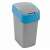 CURVER "PACIFIC FLIP BIN" 10L Flip Bin trash can with lid, silver and blue