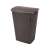 CURVER "My Style" Rattan Laundry Basket with Lid, Dark Brown, 55L, front view