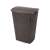 CURVER "My Style" Rattan Laundry Basket with Lid, Dark Brown, 55L, front view
