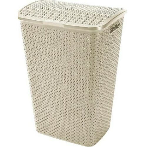 CURVER MY STYLE 55L Rattan Laundry Hamper - Cream