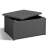 ALLIBERT ARICA graphite garden table and storage box, partially open