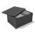 ALLIBERT ARICA graphite garden table and storage box, partially open