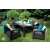 Allibert Corfu Fiesta dining set, graphite gray, outdoor furniture, with cushions, in garden setting