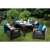 Allibert Corfu Fiesta dining set, graphite gray, outdoor furniture, with cushions, in garden setting