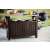 Keter Unity XL Dark Brown Outdoor Kitchen Cart with Stainless Steel Top, fully loaded with grilling essentials