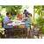 Keter Melody polyrattan garden table and chairs set, people enjoying a meal