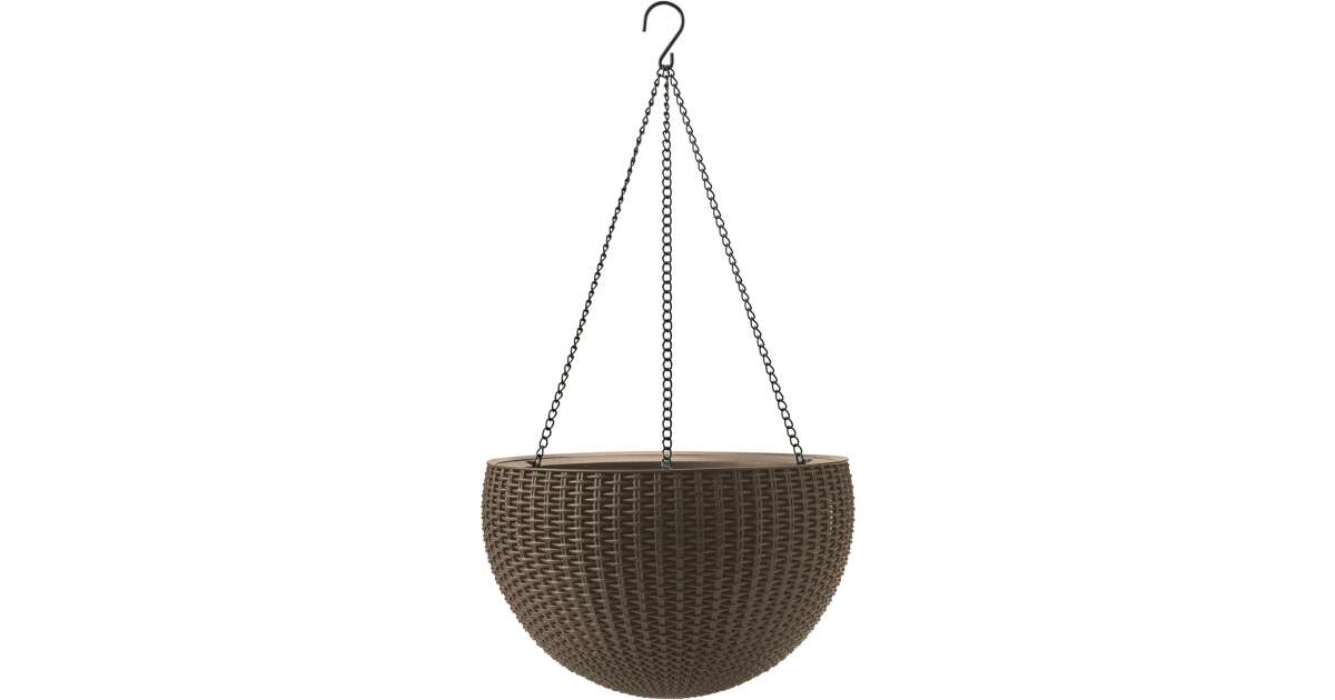KETER HANGING SPHERE PLANTER ARTIFICIAL RATTAN FLOWER POT