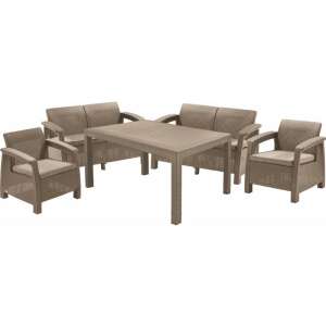 Allibert Corfu Fiesta garden dining set with table, chairs and sofas - Garden Set
