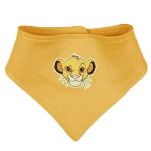 Disney Oroszlánkirály baba nyálkendő, Simba fejes mintával, sárga, háromszög alakú - Nyálkendő
