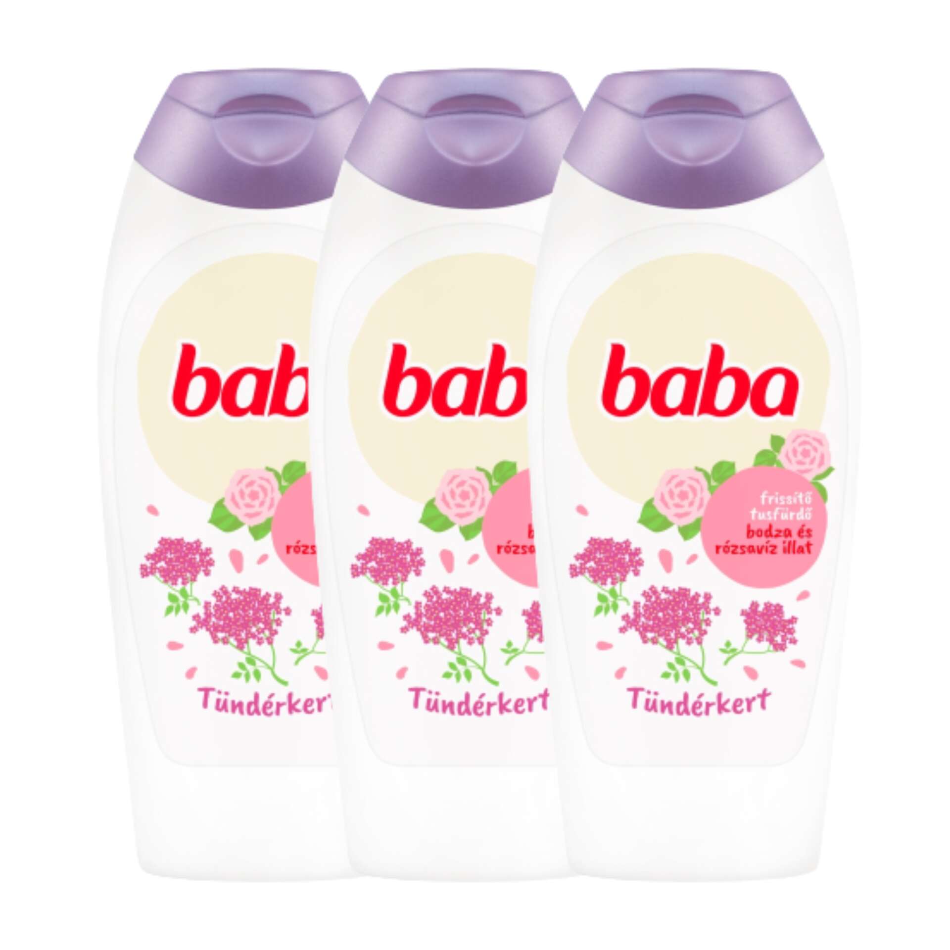 E-shop Baba Sprchový gél Baza a Ružová Voda 3x400ml + Darček Baba Pancsi...