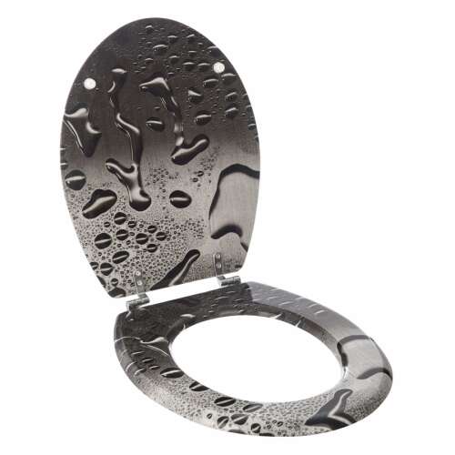 Bath Duck WC ülőke vízcsepp mintával fekete színben