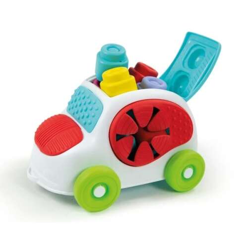 Clementoni Clemmy Baby Sensory Car с меки строителни блокове, цветна играчка кола с меки блокове, с които бебетата могат да подреждат и да играят