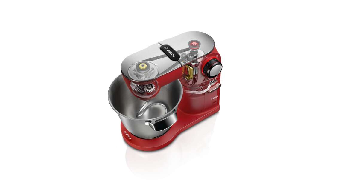 Bosch MUM9A66R00 OptiMUM Konyhai robotgép, 1600 W, piros, ezüst | Pepita.hu