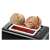 Bosch DesignLine black toaster with bread rolls on the warming rack.