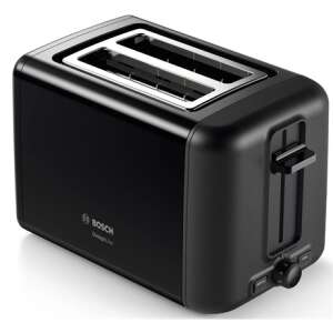 Schwarzer Bosch DesignLine Toaster in schräger Ansicht. - Wasserkocher, Sandwichmaker, Standmixer, Toaster und Entsafter für Obst und Gemüse, Pressen