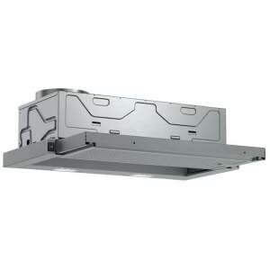 Teleskopický digestor Bosch DFL064W53, strieborný metalický, 60 cm široký, 388 m3/h odsávací výkon, 3 stupne výkonu, energetická trieda B - Mikrovlnné rúry, Digestory a Varné dosky