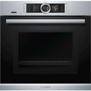 Bosch Serie 8 beépíthető sütő fekete üvegajtóval és rozsdamentes acél kerettel - Sütő