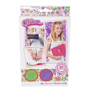 Zestaw tatuaży błyszczących Glitza Fashion Sweet Butterfly z 50 wzorami, zawiera zielony i fioletowy brokat - Tatuaże