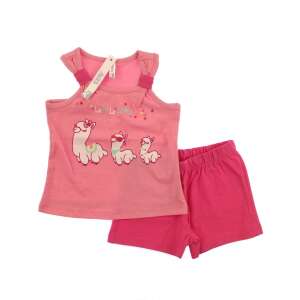 IDEXE kislány lámamintás rózsaszín ruhaszett - 80 32396212 Ruha együttesek, szettek gyerekeknek