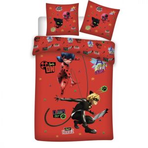 Miraculous Ladybug bedding set 140x200 cm, featuring Ladybug and Cat Noir characters - Bedding - Youth and Adult