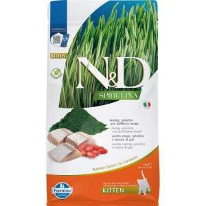 N&D Spirulina Macska Cica hering száraz eledel, 1,5kg-os zsák, spirulinával és kutyabogyóval - N&D