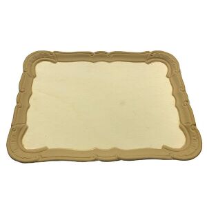 Dekoratív MDF kínáló tálca mintás széllel, 36x26 cm, kézműveskedéshez és festéshez - Kínáló tál