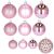 Assortment of pink Springos Christmas ornaments