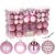 Springos pink Christmas ornament set in clear box