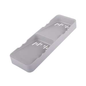 Grey plastic cutlery organizer with two compartments - Cutlery holder