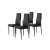 Set of 4 ModernHome black dining chairs with upholstered seat and backrest