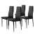 Set of 4 ModernHome black dining chairs with upholstered seat and backrest