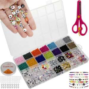 Karkötő készlet 20371 bead kit with letters, numbers, and symbols - Kruzzel