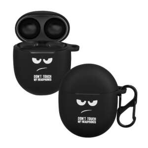 kwmobile čierne silikónové puzdro pre Google Pixel Buds Pro s dizajnom 'Nedotýkaj sa mojich slúchadiel' - Počítače a doplnky