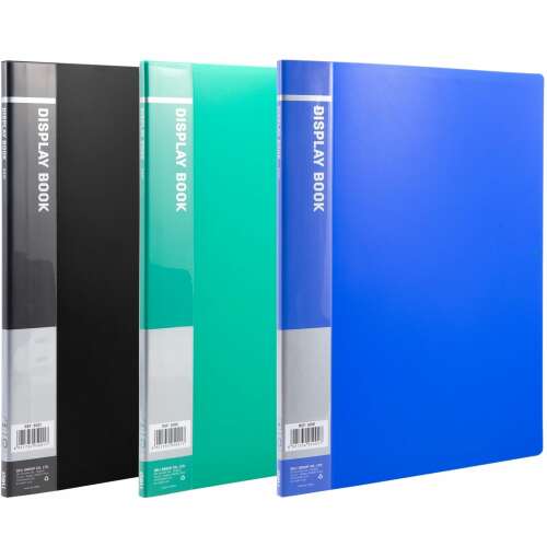 DELI Classic A4 bemutató mappa 10 zsebbel, vegyes színben, kemény borítóval, feliratozható