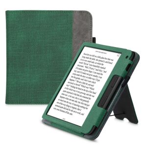 Tolino Vision 6 Case, Kwmobile, green/grey, ecological leather, 56601.08