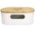 White bread box with bamboo lid and window, Navaris
