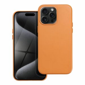 Orange Leather MagSafe Case for iPhone 15 Pro Max - Phone Case