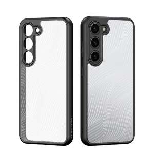 Dux Ducis Aimo phone case for Samsung Galaxy S23 Plus, black, with frosted back and clear sides, showing both front and back - Dux Ducis