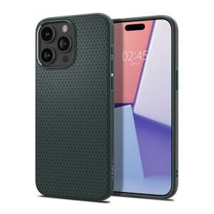 Spigen Liquid Air sötét zöld szilikon telefontok Apple iPhone 15 Pro Max-hoz, rombusz mintával - Spigen